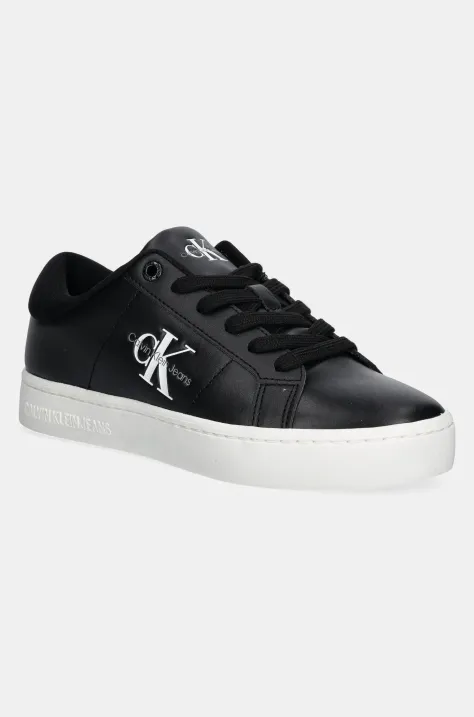 Kožené sneakers boty Calvin Klein Jeans CLASSIC CUPSOLE LOWLACEUP LTH WN bílá barva, YW0YW01444