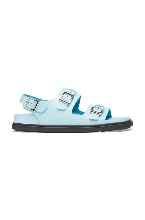 Birkenstock sandali in pelle Cannes donna colore blu 1026444