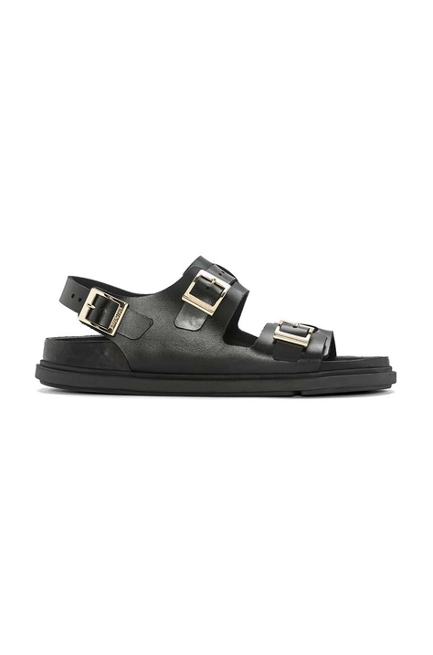 Kožené sandále Birkenstock Cannes dámske, čierna farba, 1023955