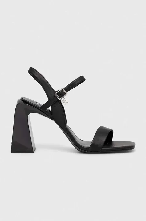 Usnjeni sandali Karl Lagerfeld ASTRA NOVA črna barva, KL33124