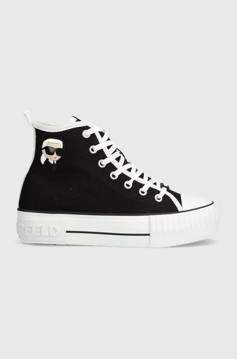 Πάνινα παπούτσια Karl Lagerfeld KAMPUS MAX NFT χρώμα: μαύρο, KL60444
