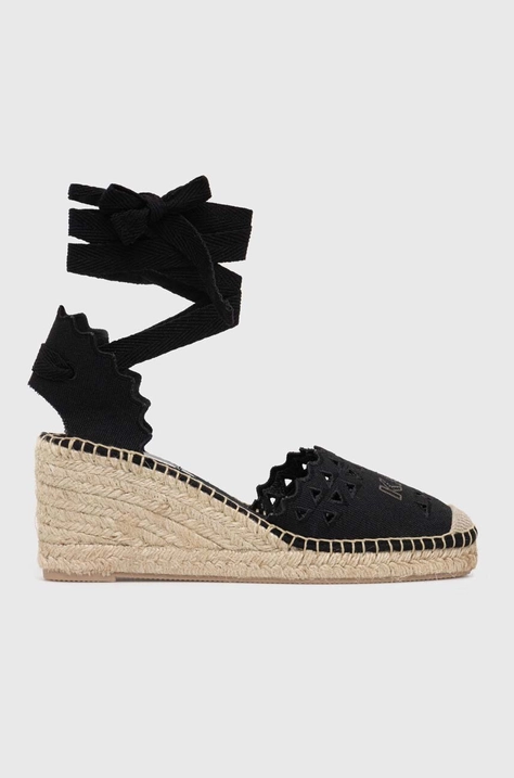 Espadrile Karl Lagerfeld KAMINI MID za žene, boja: crna, klin peta, KL32206