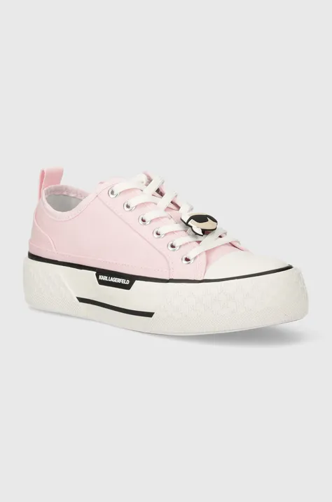 Πάνινα παπούτσια Karl Lagerfeld KAMPUS MAX III χρώμα: ροζ, KL60611