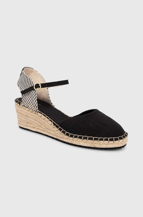 Espadrilky Gant Luliza černá barva, na platformě, 28568614.G00