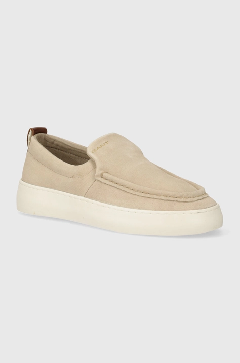 Gant mocasini din piele intoarsa Lawill femei, culoarea bej, cu toc plat, 28573565.G24