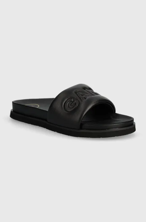 Kožené pantofle Gant Mardale dámské, černá barva, 28591596.G00