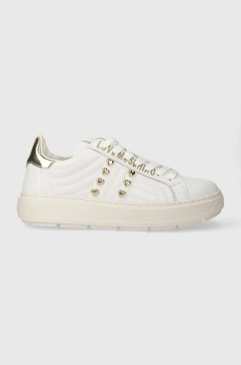 Sneakers boty Love Moschino bílá barva, JA15214G1IIE210A