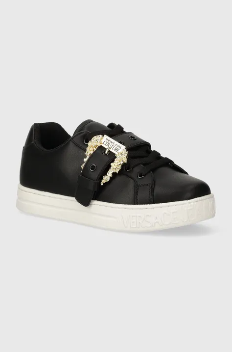 Kožené sneakers boty Versace Jeans Couture Court 88 černá barva, 76VA3SK9 ZP311 899