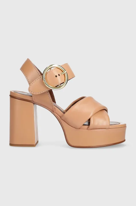 See by Chloé sandali in pelle Lyna colore beige SB36033A