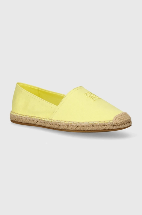 Εσπαντρίγιες Tommy Hilfiger EMBROIDERED FLAT ESPADRILLE χρώμα: κίτρινο, FW0FW07721