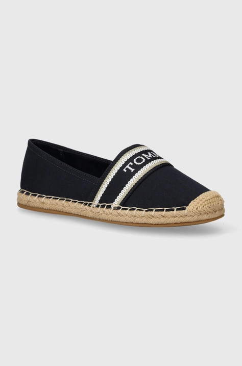 Espadrile Tommy Hilfiger MONO WEBBING FLAT ESPADRILLE mornarsko modra barva, FW0FW07917