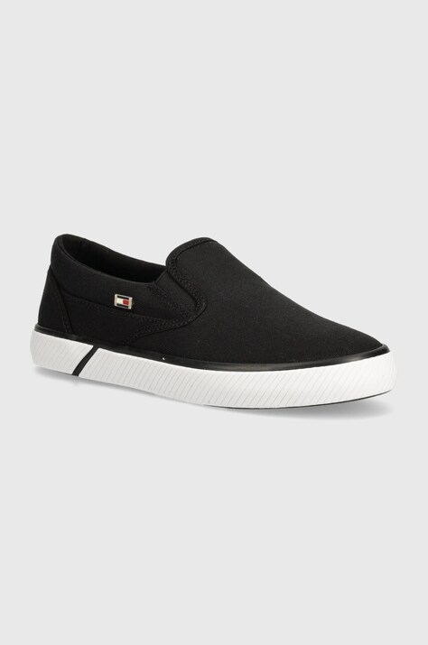 Tommy Hilfiger tenisówki VULC CANVAS damskie kolor czarny FW0FW08065