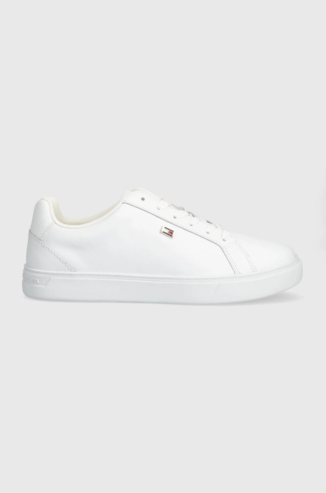 Kožené tenisky Tommy Hilfiger FLAG COURT SNEAKER biela farba, FW0FW08072