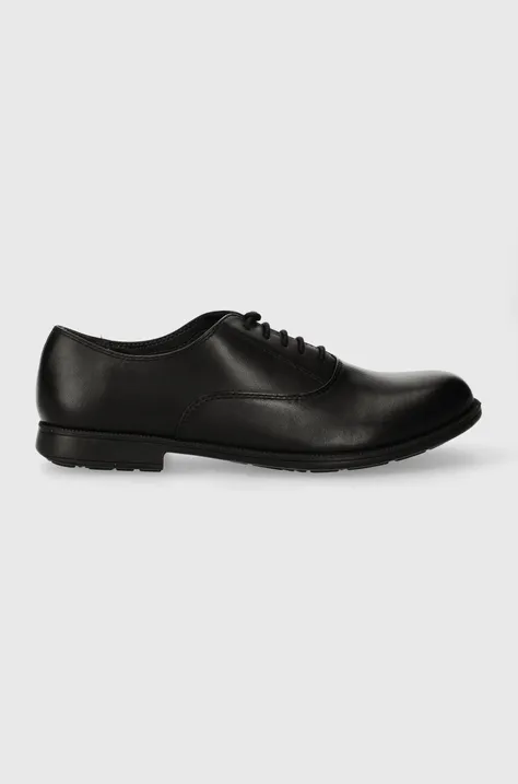 Kožne cipele Camper 1913 za žene, boja: crna, ravni potplat, K200918.007