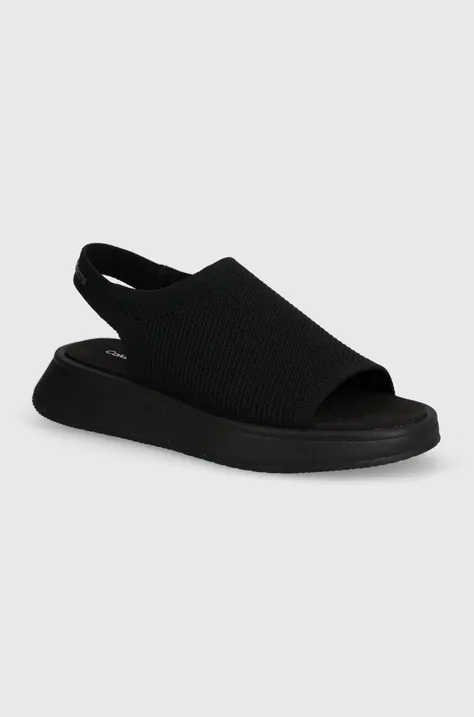 Calvin Klein Jeans szandál SLING KNIT SANDAL MG UC fekete, női, platformos, YW0YW01346