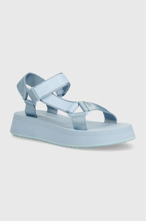 Sandale Calvin Klein Jeans SANDAL VELCRO WEBBING DC za žene, s platformom, YW0YW01353