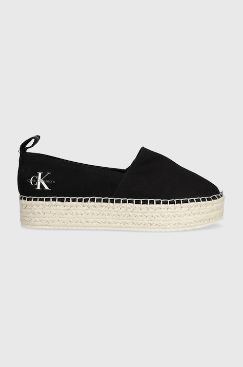 Calvin Klein Jeans espadrile PLATFORM ESPADRILLE ML BTW culoarea negru, cu platforma