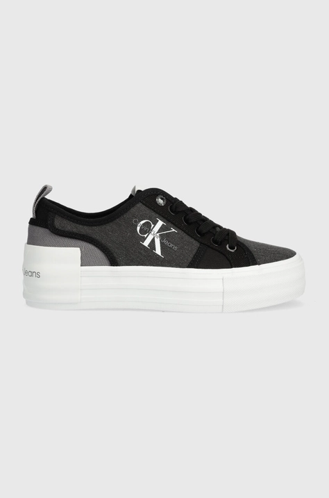 Tenisky Calvin Klein Jeans BOLD VULC FLATF LOW CS ML BTW dámské, černá barva, YW0YW01412