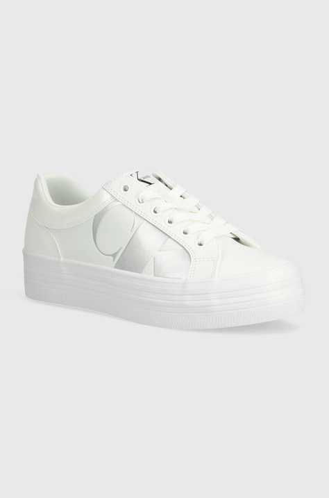 Calvin Klein Jeans sneakers in pelle BOLD VULC FLATF LOW LTH NBS MET colore bianco