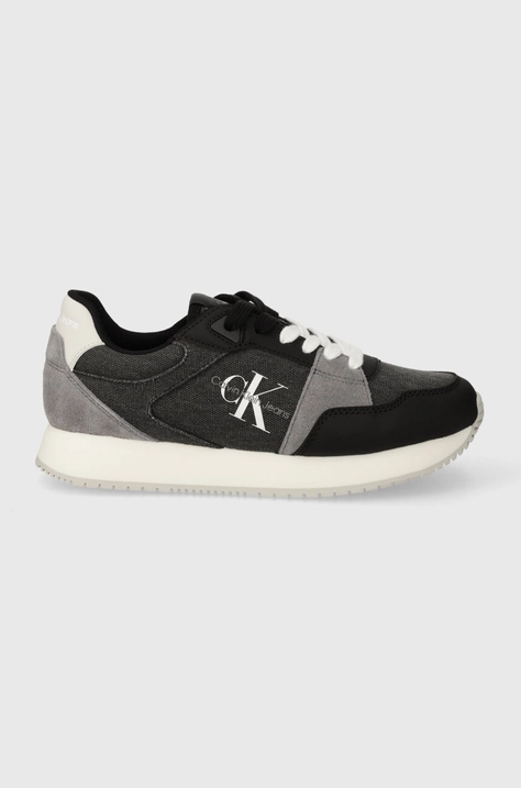 Кроссовки Calvin Klein Jeans RUNNER LOW LACE MIX ML BTW цвет чёрный