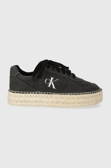 Calvin Klein Jeans espadrile ESPADRILLE SNEAKER CS BTW culoarea negru, cu platforma