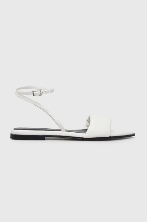 Kožené sandály HUGO Ellye dámské, bílá barva, 50517494