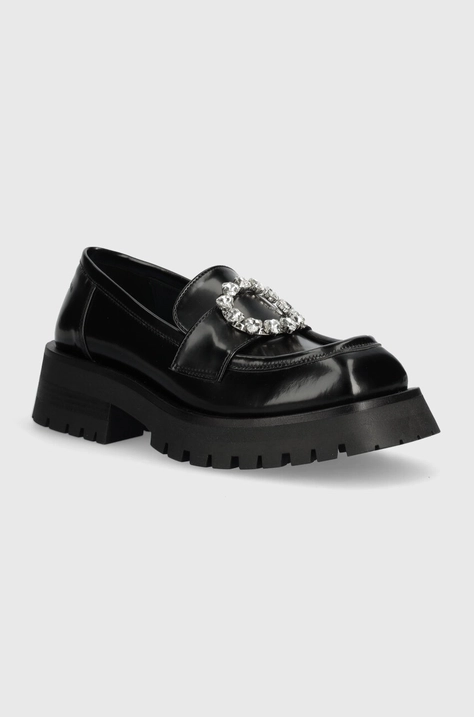 Chiara Ferragni mocasini Mocassin Infinity Love femei, culoarea negru, cu platforma, CF3371_001