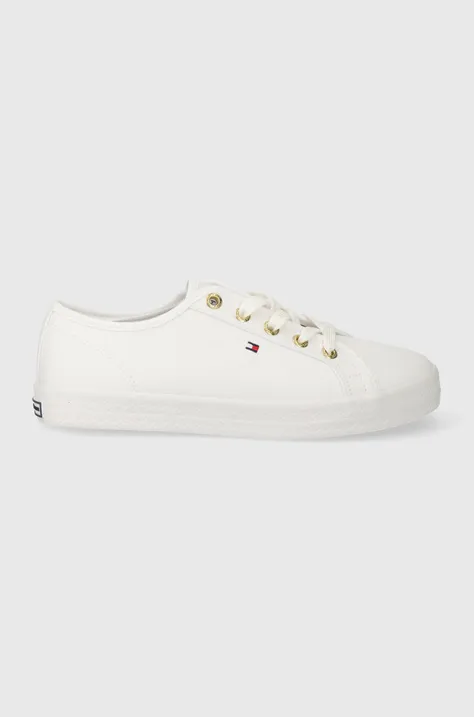 Παιδικά πάνινα παπούτσια Tommy Hilfiger ESSENTIAL NAUTICAL SNEAKER χρώμα: άσπρο, FW0FW06512