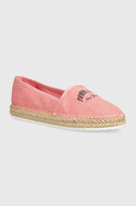 Εσπαντρίγιες Tommy Jeans TJW VARSITY ESPADRILLE χρώμα: ροζ, EN0EN02470