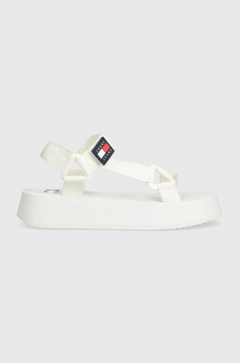 Сандалии Tommy Jeans TJW EVA SANDAL женские цвет бежевый на платформе EN0EN02466