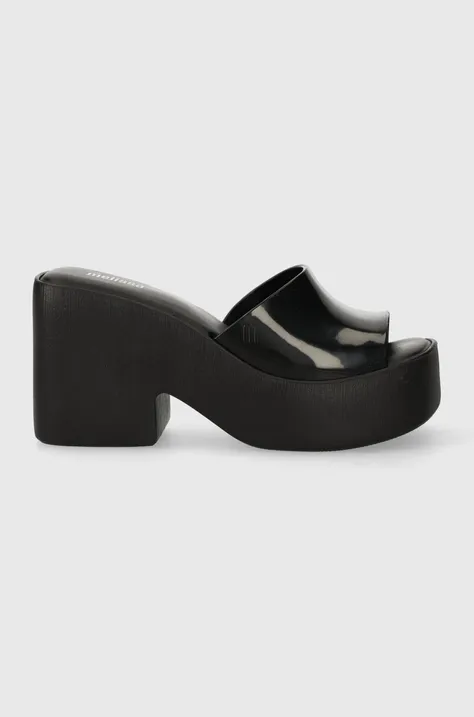 Pantofle Melissa MELISSA POSH AD dámské, černá barva, na klínku, M.35702.Q082