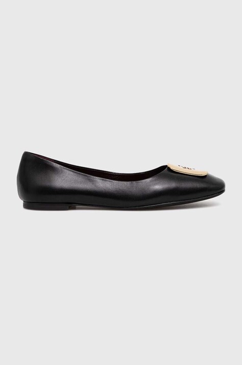 Tory Burch balerini de piele Georgia Ballet culoarea negru, 154077.006
