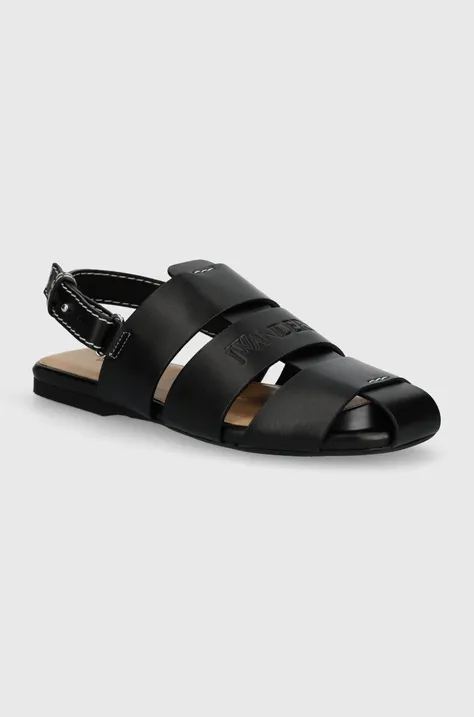 JW Anderson leather sandals Fisherman Sandal women's black color ANW42215A