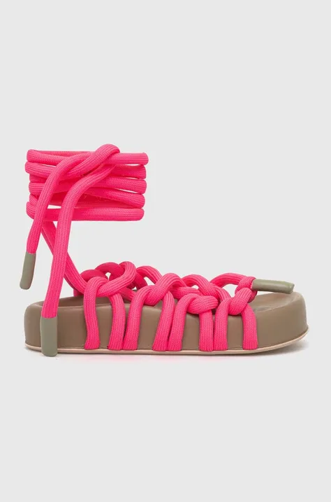 AGL sandale Jane Laces femei, culoarea roz, cu platforma, D685010PGKE762G299