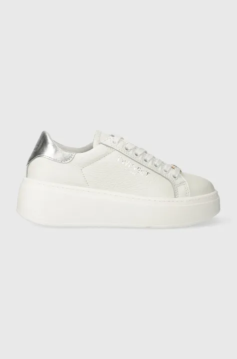 Δερμάτινα αθλητικά παπούτσια Twinset χρώμα: άσπρο, 241TCP050