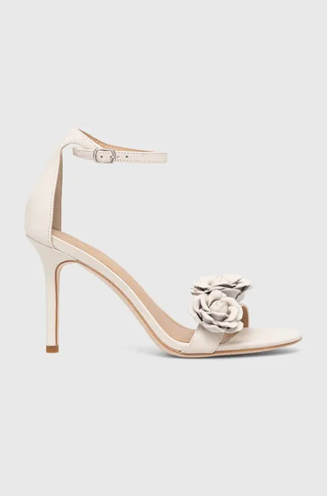 Kožené sandále Lauren Ralph Lauren Allie biela farba, 802935571005