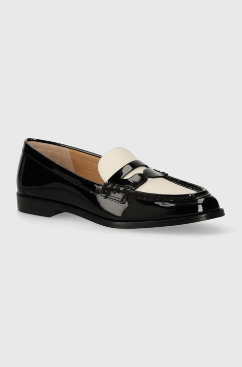 Lauren Ralph Lauren mocasini de piele Wynnie femei, culoarea negru, cu toc plat, 802935673001