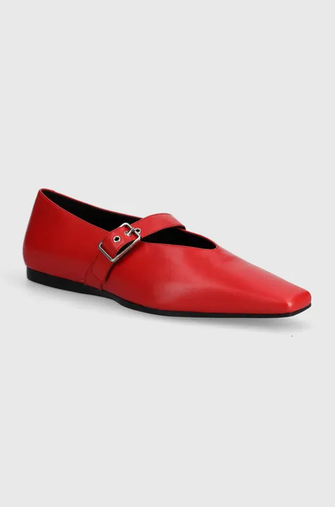 Vagabond Shoemakers baleriny skórzane WIOLETTA kolor czerwony