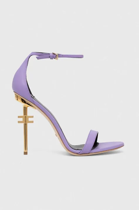 Kožené sandále Elisabetta Franchi fialová farba, SA23B41E2