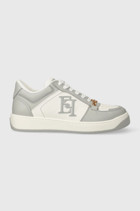 Kožené sneakers boty Elisabetta Franchi šedá barva, SA54G41E2