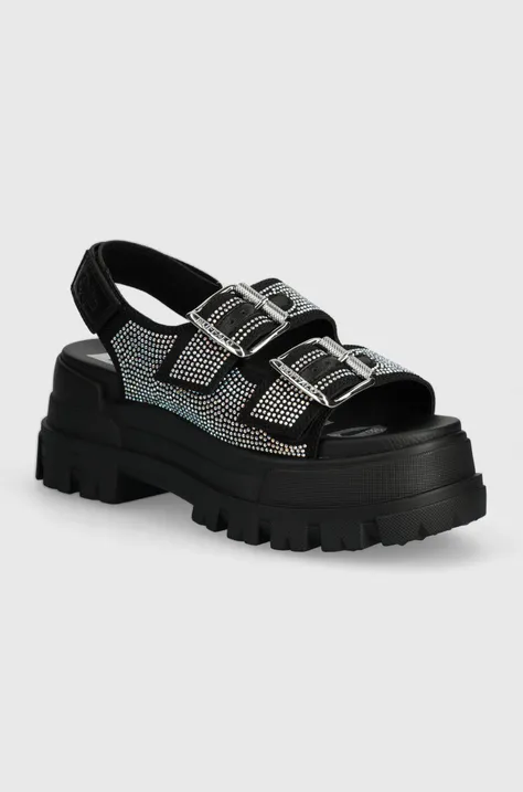 Sandály Buffalo Aspha Ari Glam dámské, černá barva, na platformě, 1602245.BLM