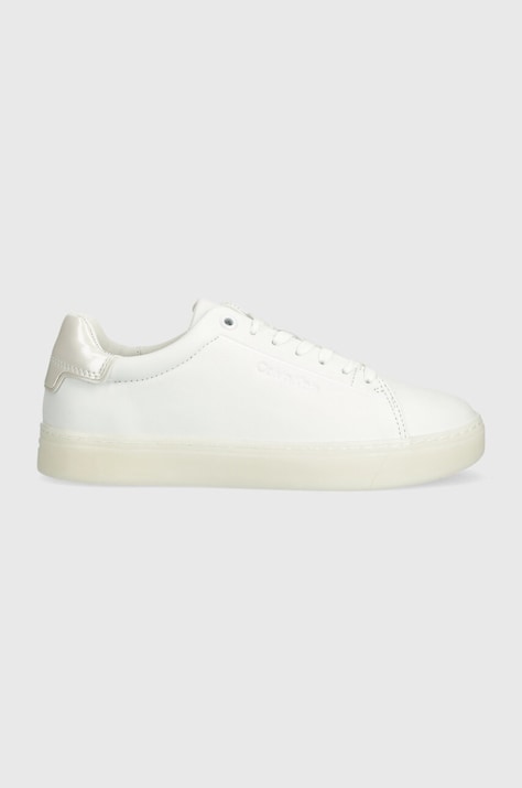 Calvin Klein sneakers din piele CUPSOLE LACE UP PEARL culoarea alb, HW0HW01897