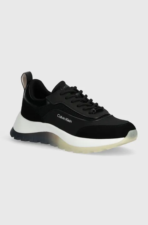 Calvin Klein sneakers RUNNER LACE UP MESH MIX culoarea negru, HW0HW01905