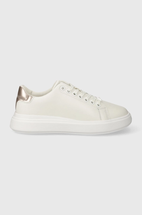 Calvin Klein sneakers din piele CUPSOLE LACE UP LEATHER culoarea alb, HW0HW01987