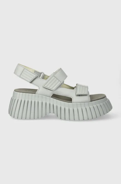 Шкіряні сандалі Camper BCN жіночі колір сірий на платформі K201511.004