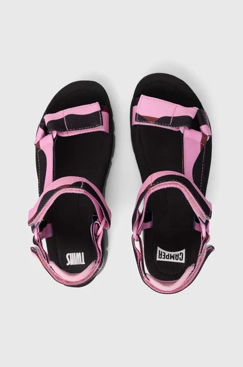 Camper sandały TWS damskie kolor różowy na platformie K200851.023