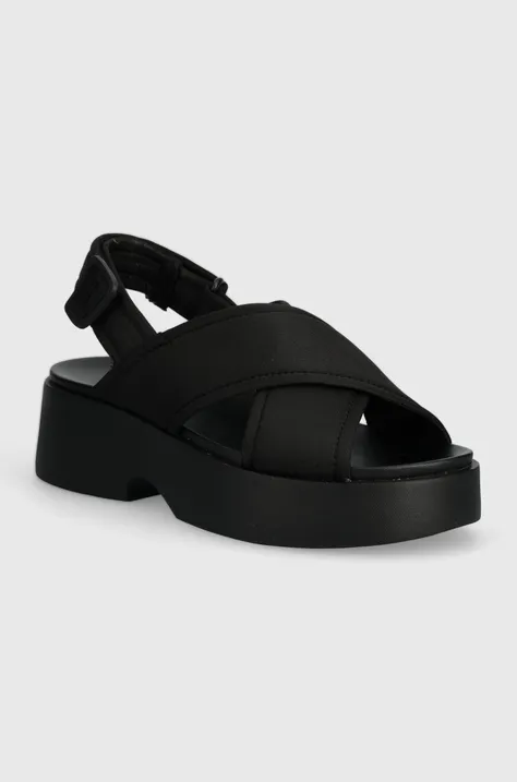 Sandale Camper Tasha za žene, boja: crna, s platformom, K201610.001