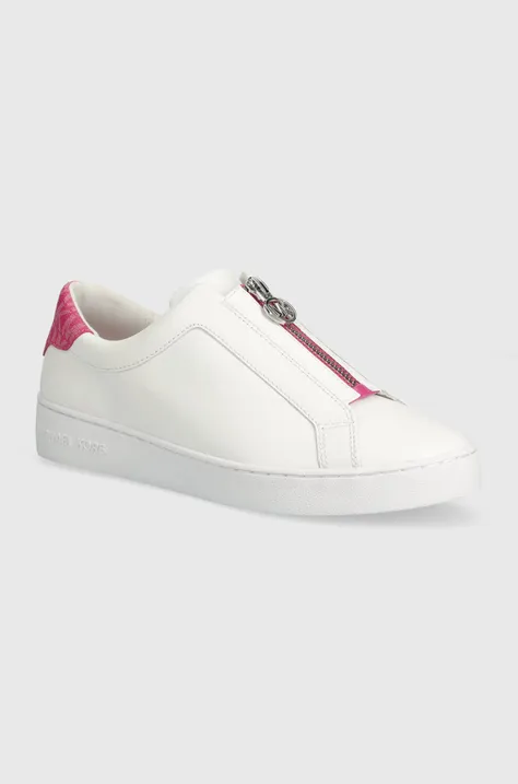 Kožené sneakers boty MICHAEL Michael Kors Keaton bílá barva, 43S4KTFP1L