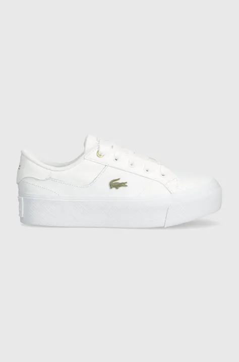 Αθλητικά Lacoste Ziane Platform Logo Leather χρώμα: άσπρο, 47CFA0005