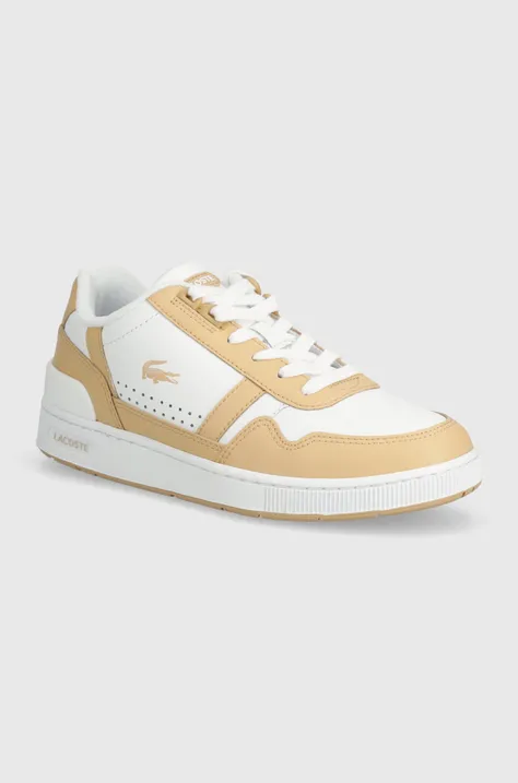 Δερμάτινα αθλητικά παπούτσια Lacoste T-Clip Contrasted Leather χρώμα: μπεζ, 47SFA0064